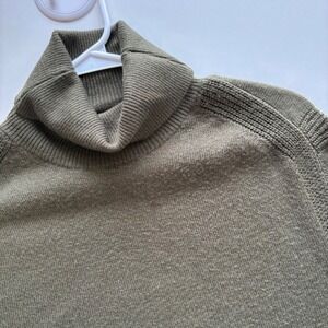 River‎ Stone Mens XL Turtleneck Sweater Olive Green Wool Blend Textured Knit